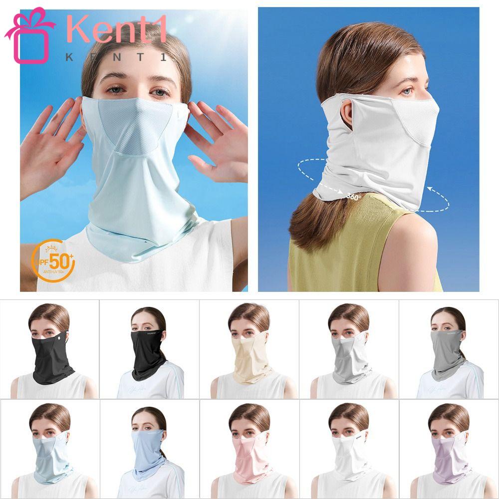 1 Khăn Quàng Cổ Kiêm Mặt Nạ Chống Nắng / Gió Bằng Lụa Lạnh Bảo Vệ Mặt / Cổ / Đầu Dùng Khi Đi Xe Đạp Ngoài Trời