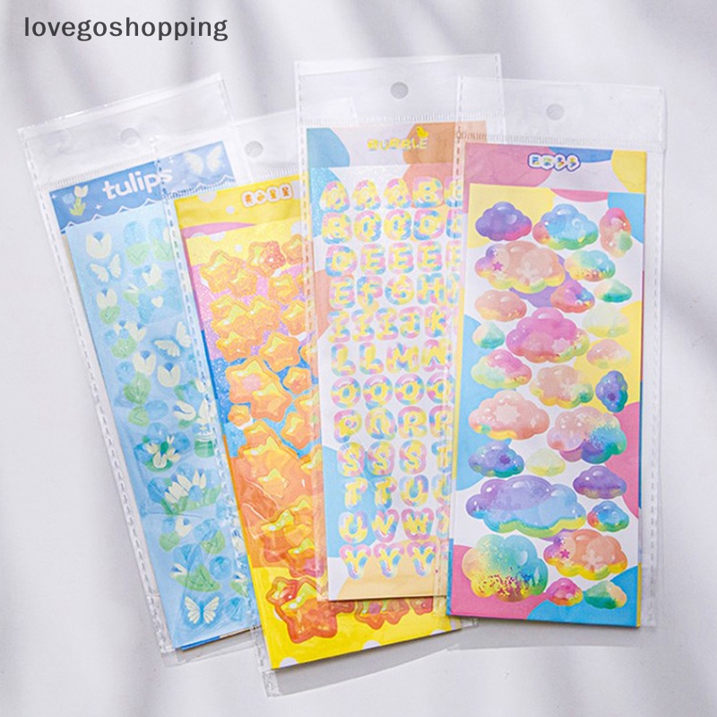 [lovegoshopping] Set 4 Miếng Dán Chủ Đề Bong Bóng Goo DIY Trang Trí Nhật Ký Điện Thoại Album Ảnh