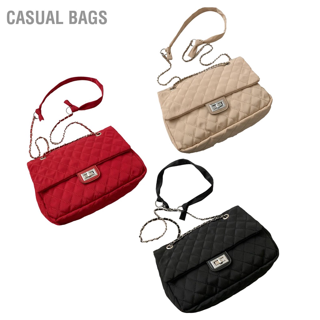 Có hàng sẵn Casual Bags Túi xách nữ dây xích Dung lượng lớn đeo vai thanh lịch sành điệu để sử dụng hàng ngày khi đi làm