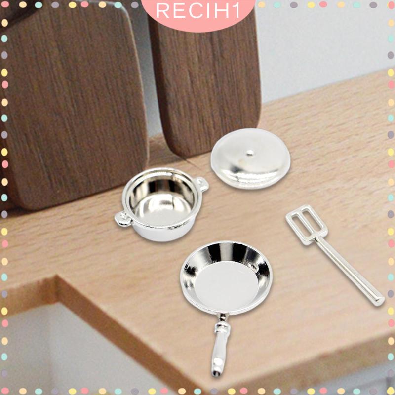 Set 4 Dụng Cụ Nấu Ăn Tỉ Lệ 1 / 12 Trang Trí Nhà Búp Bê