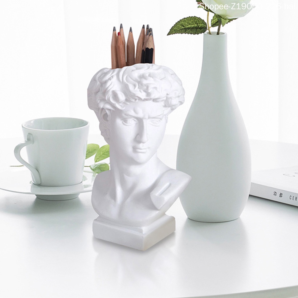 Giá Đỡ Bút Hình Tượng Điêu Khắc Bằng Nhựa Resin Để Bàn Trang Trí