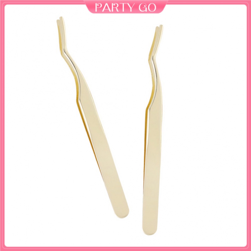 Set 2 Nhíp Gắn Lông Mi Giả Bằng Kim Loại Tiện Lợi