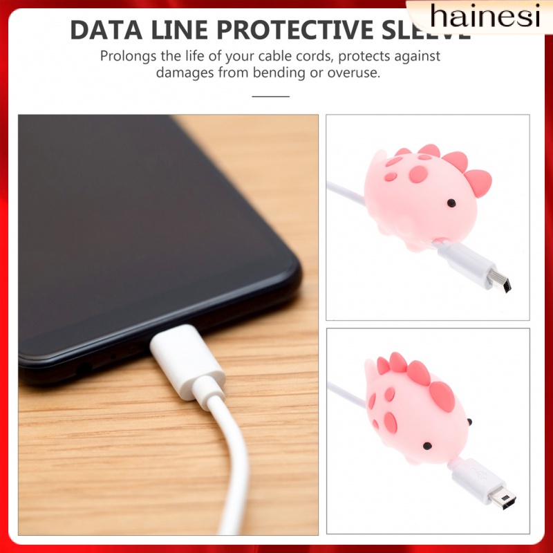 Set 3 Phụ Kiện Bảo Vệ Dây Cáp Sạc Bằng Silicon Hình Thú Dễ Thương