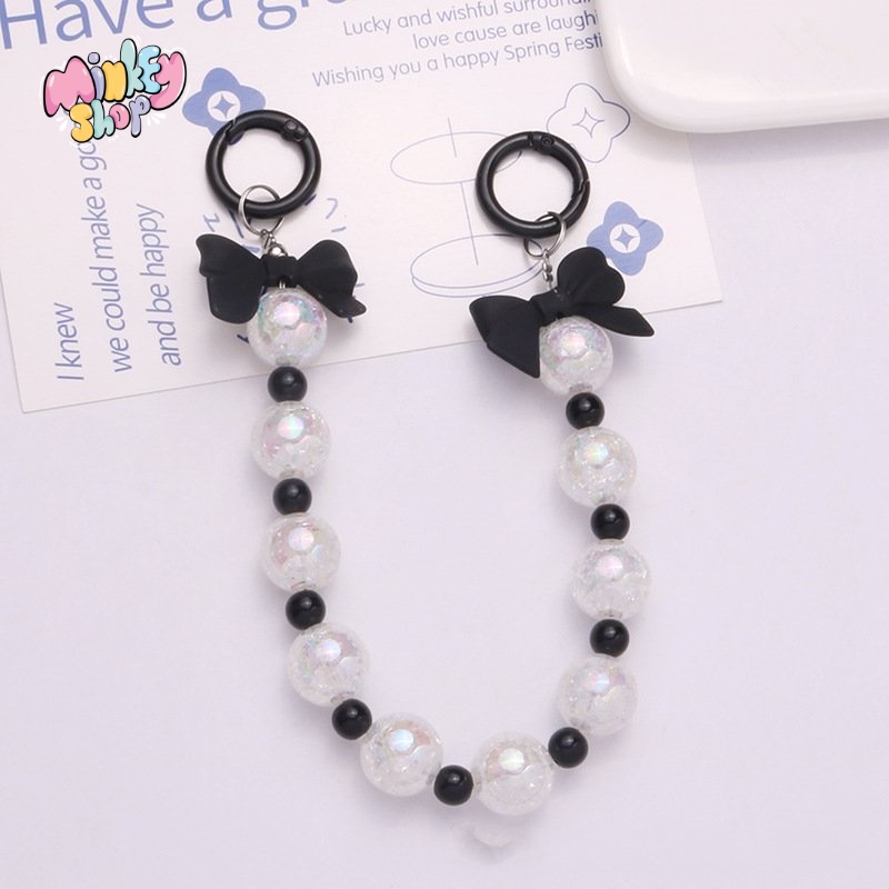 Móc khóa chuỗi hạt ngọc nơ cute có thể làm chuỗi móc điện thoại móc chìa khóa hàn quốc hottrend dễ thương -minkey