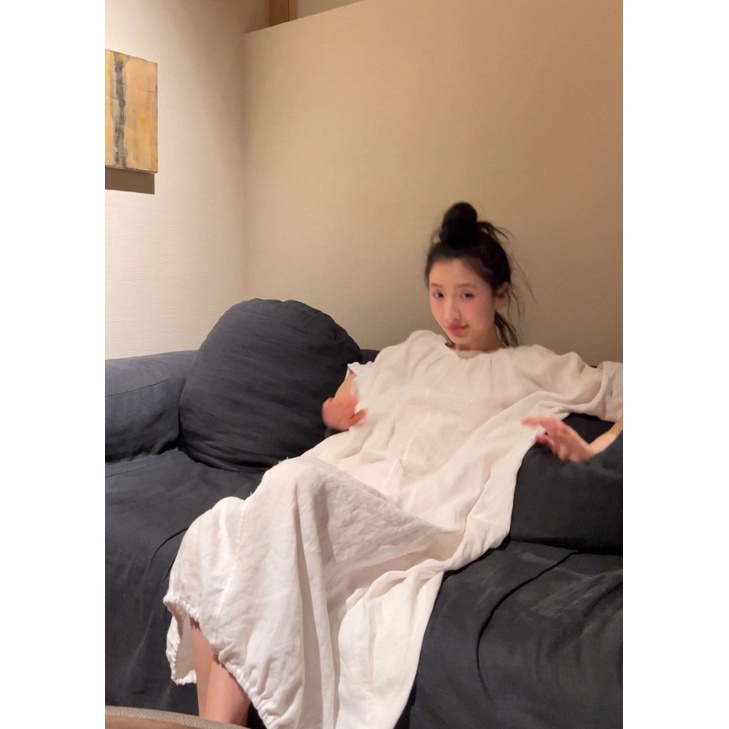 Đồ ngủ Tay Dài Màu Sắc Trơn Phong Cách Pháp Thời Trang Xuân Thu Xinh Xắn Cho Nữ