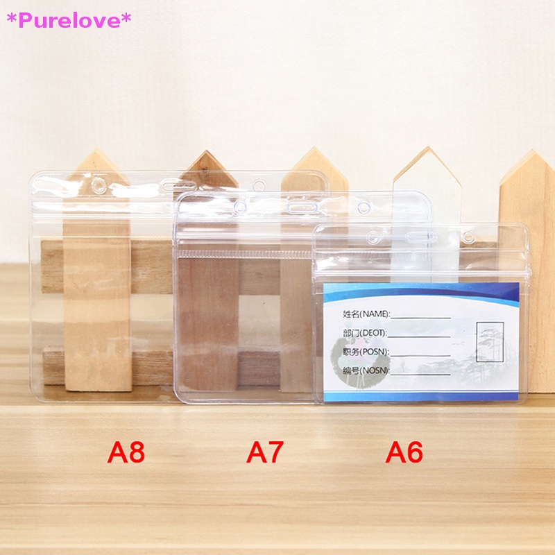 Set 10 Túi Đựng Thẻ ID / Thẻ ID Đeo Trước Ngực Mềm Bóng Trong Suốt Chống Thấm Nước