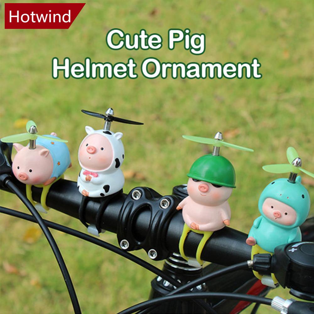 Bộ Cánh Quạt B5V3 Bằng Nhựa Resin Hình Chú Heo Đội Mũ Bảo Hiểm Dễ Thương Trang Trí Xe Đạp