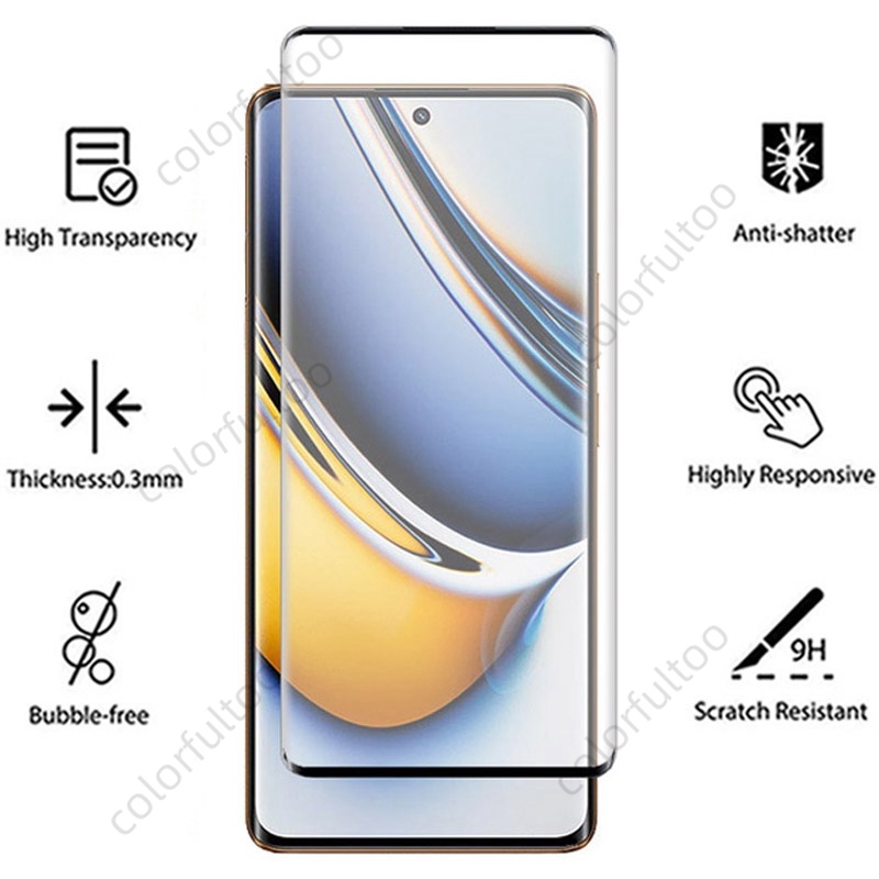 Kính Cường Lực 9H Cong 3D 9H 2 Trong 1 Cho Realme 11 10 Pro Plus + 10Pro 11Pro + Realme11Pro Realme10 4G 5G