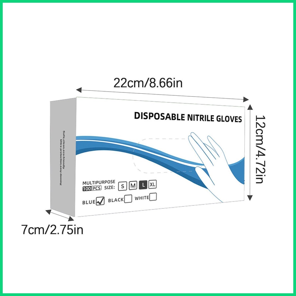 Set 100 Găng Tay Nitrile Co Giãn Tốt An Toàn Thực Phẩm Đa Ứng Dụng