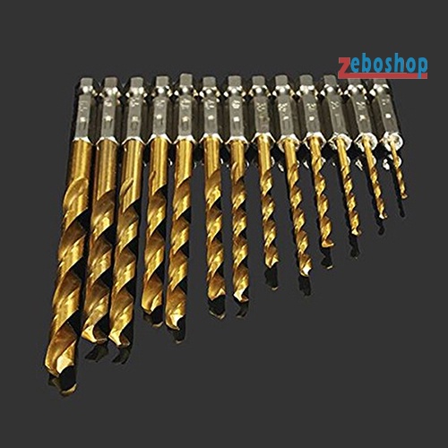 Bộ 13 Mũi Khoan HSS 1.5-6.5mm Tráng Titan