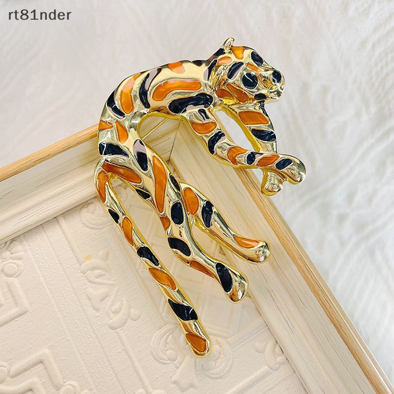 Rt Ghim Cài Áo Tráng Men Họa Tiết Da Báo Đa Năng Phong Cách Cổ Điển Cá Tính