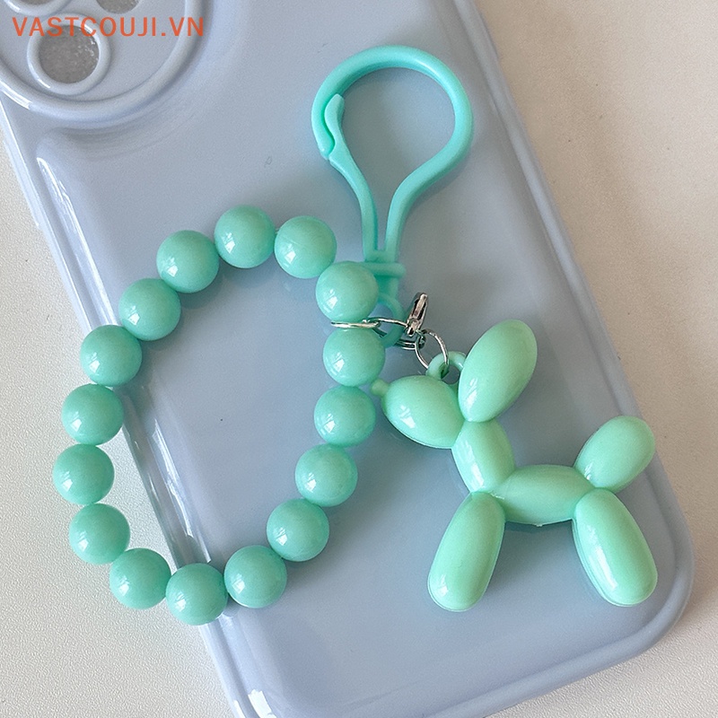 1 Móc Khóa Hình Chú Chó Và Bong Bóng Ngọc Trai Dễ Thương