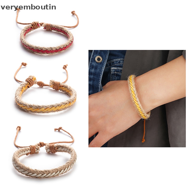 Vòng Tay Dây Bện Phong Cách Bohemian Có Thể Điều Chỉnh Kích Thước Dành Cho Nam Và Nữ