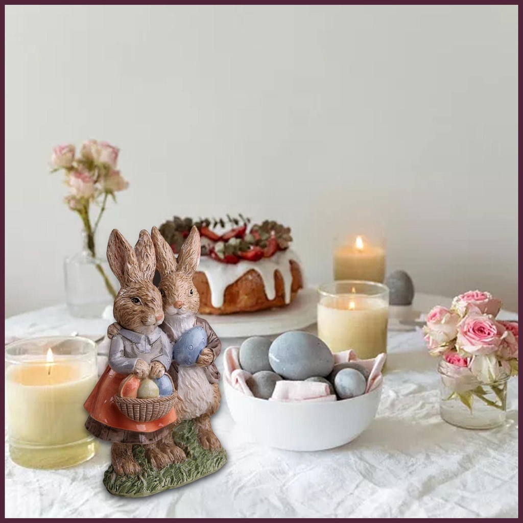 Tượng Hình Thỏ Phục Sinh Nhỏ Xinh Để Bàn Trang Trí