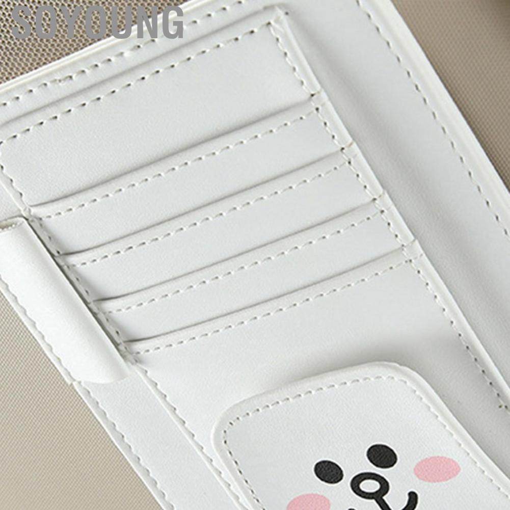 Soyoung Sun Shade Card Holder PU Leather Interlayer Goods Storage Convenient ID for Bank Collection