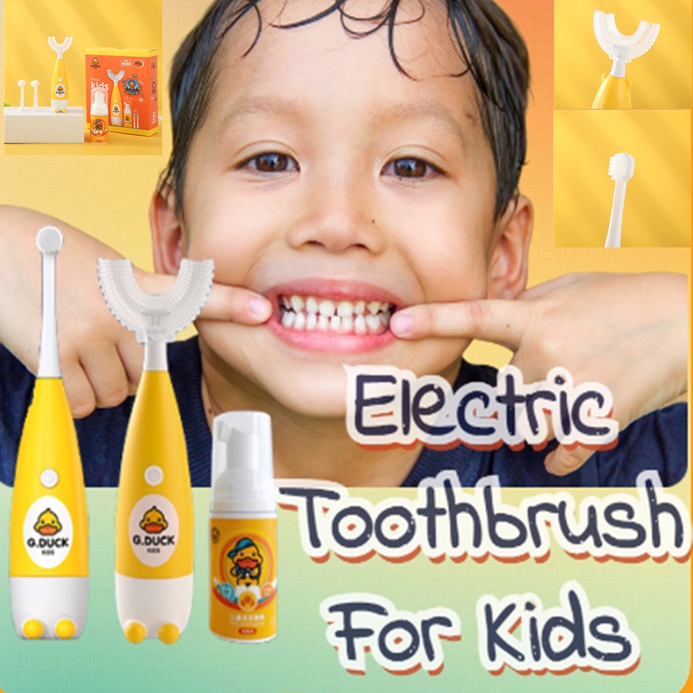 Bộ Bàn Chải Đánh Răng Điện Tử Chăm Sóc Sức Khỏe Kiểu Hoạt Hình Berus Gigi Kanak Mềm Mại Vệ Sinh R