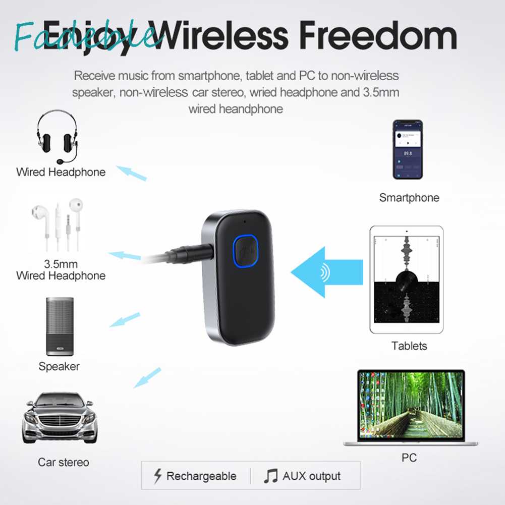 Thiết Bị Nhận Tín Hiệu Bluetooth 5.0 J22 Có Giắc Cắm 3.5mm Cho Tai Nghe Trên Ô Tô