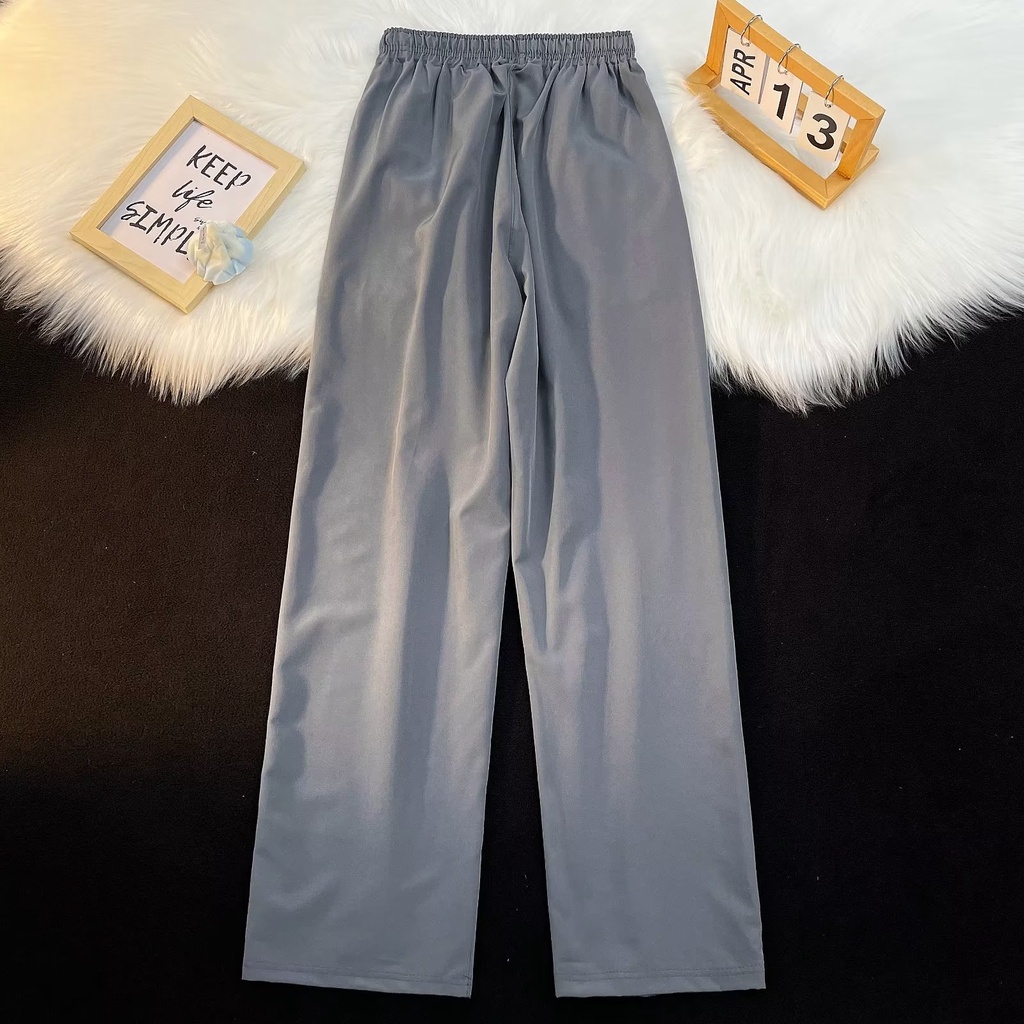 Quần Dài Thể Thao Vải Lụa Lạnh Mỏng Dáng Rộng Thời Trang Mùa Hè Mới Cho Nam