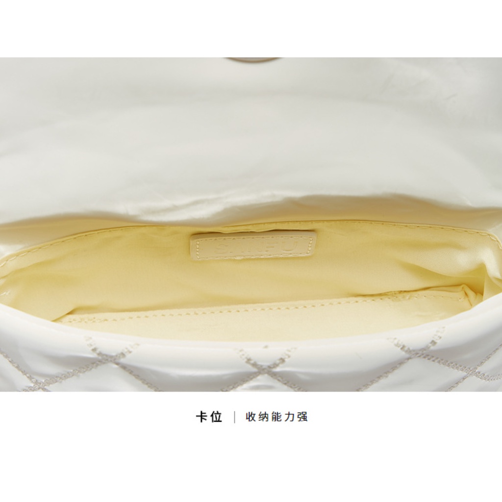 Túi Đeo Chéo Vai Đính Đá Hình Thoi Màu Vàng Đồng Thời Trang Dành Cho Nữ