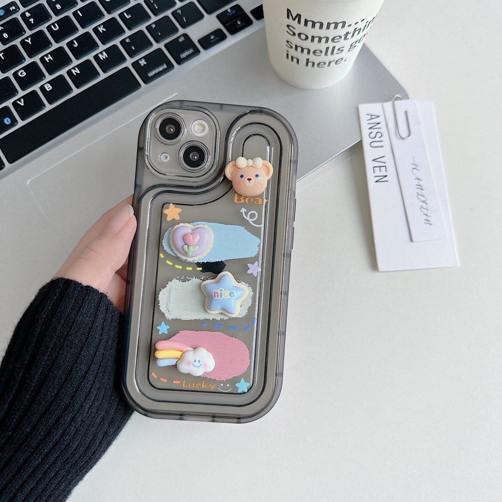 Ốp Điện Thoại PC Tpu Mềm Trong Suốt Họa Tiết Hoạt Hình Dễ Thương Cho iPhone 13 12 11 Pro Max 14 Plus