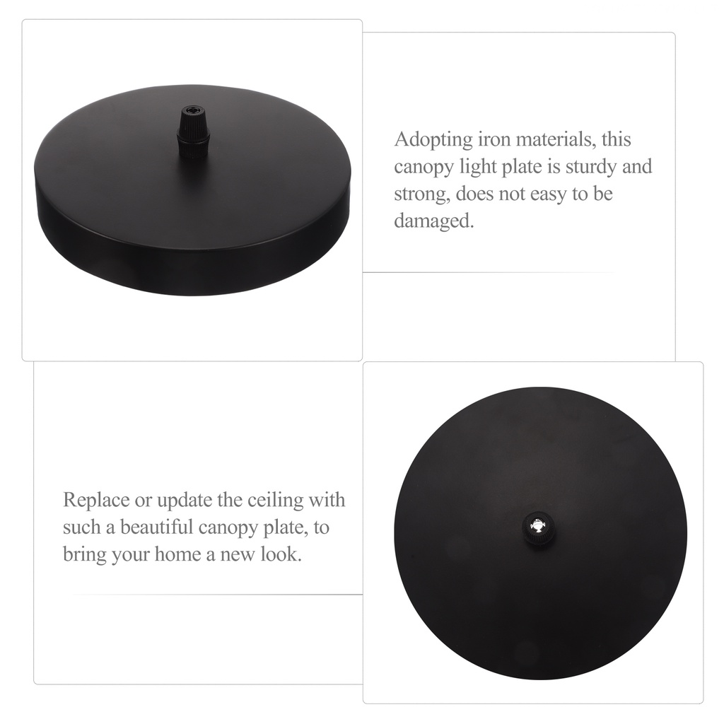 Chụp Đèn Treo Trần Nhà Hình Tròn Màu Đen Bằng Thép Màu Vàng