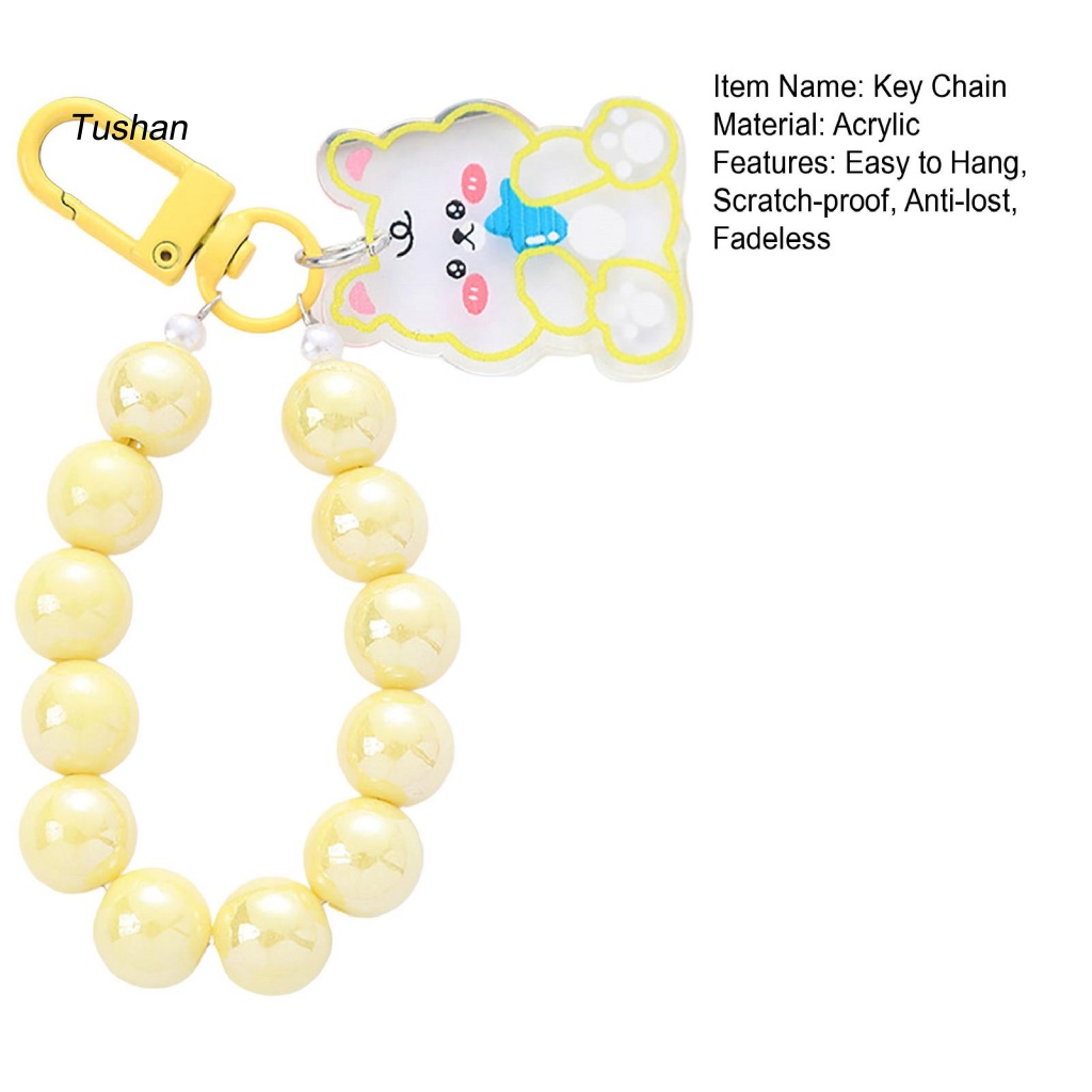 Móc Chìa Khóa Dạng Hạt Nhiều Màu Sắc Không Phai Chống Trầy Xước Chống Thất Lạc Hình Gấu / Thỏ Hoạt Hình