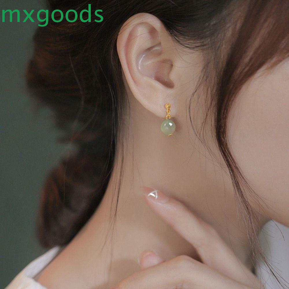 Khuyên Tai Xỏ Hạt Tròn Phong Cách Vintage Thời Trang