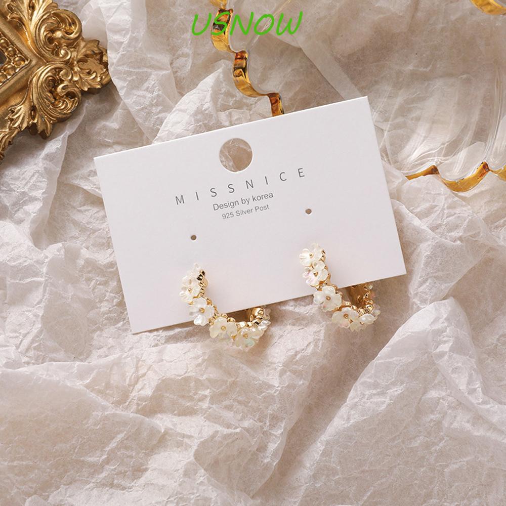 Bông Tai Hình Tròn Họa Tiết Hoa Dễ Thương Thời Trang Cho Nữ