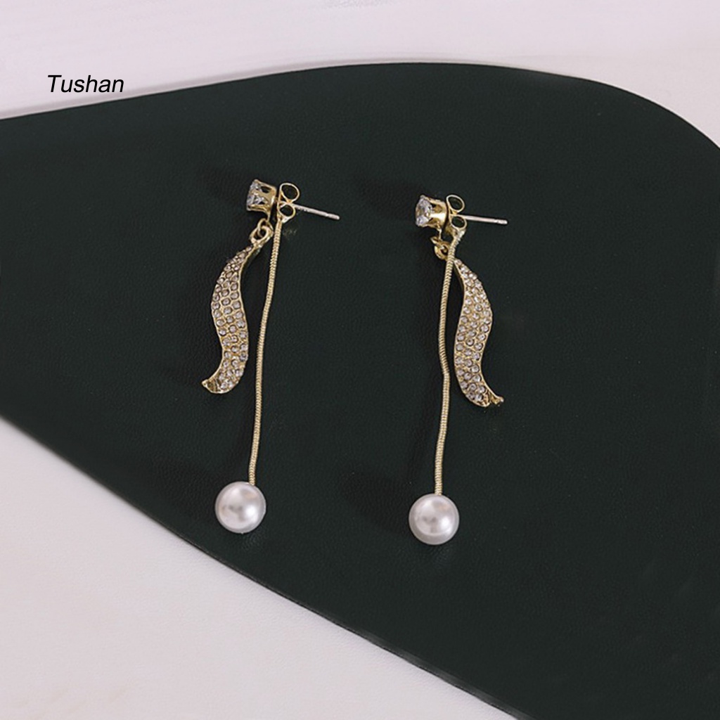 1 Đôi Bông Tai Hình Học Tua Rua Lấp Lánh Phong Cách Hàn Quốc