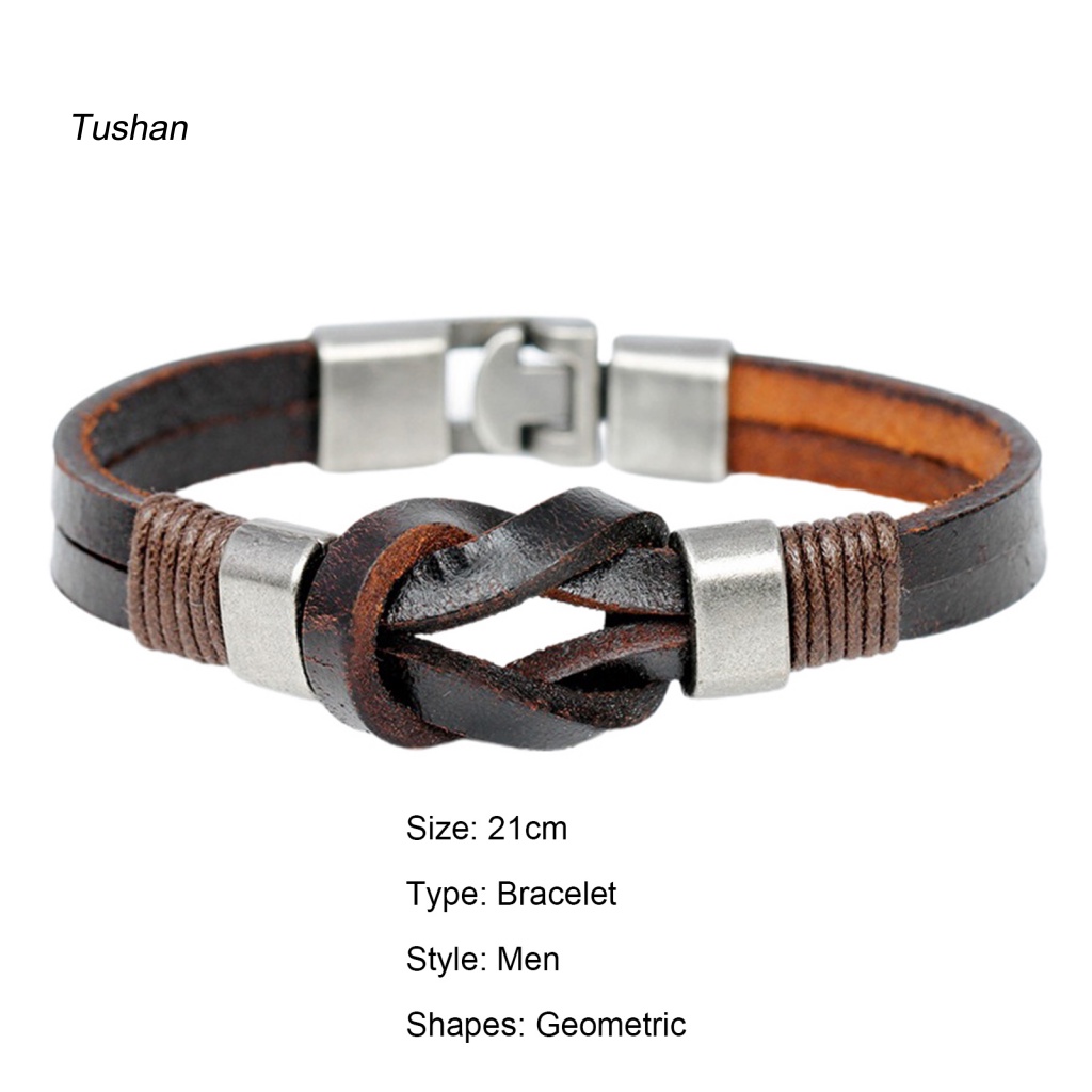 Vòng Đeo Tay Giả Da Bện Dây Kim Loại Chống Rỉ Thân Thiện Với Da Phong Cách Vintage Cho Nam