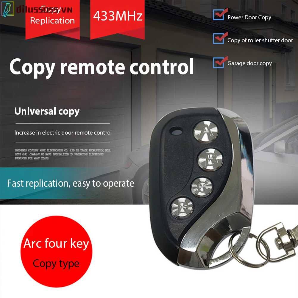 Điều Khiển Từ Xa 4 Nút 433Mhz Cho Cổng Gara Cửa