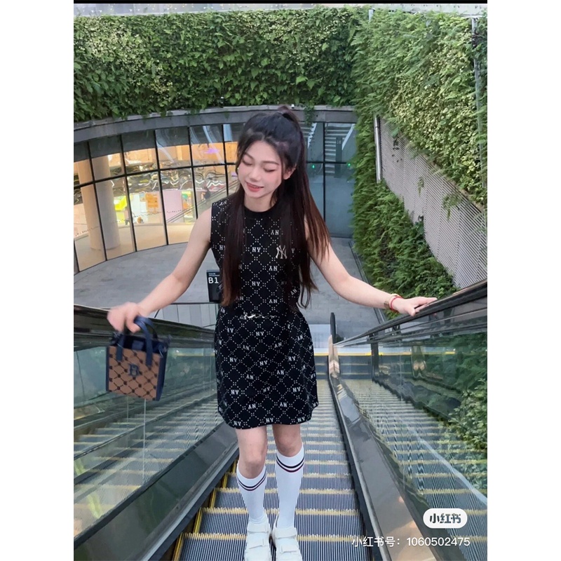 M &amp; L &amp; B Đầm Không Tay In Họa Tiết Đầy Đủ Xu Hướng
