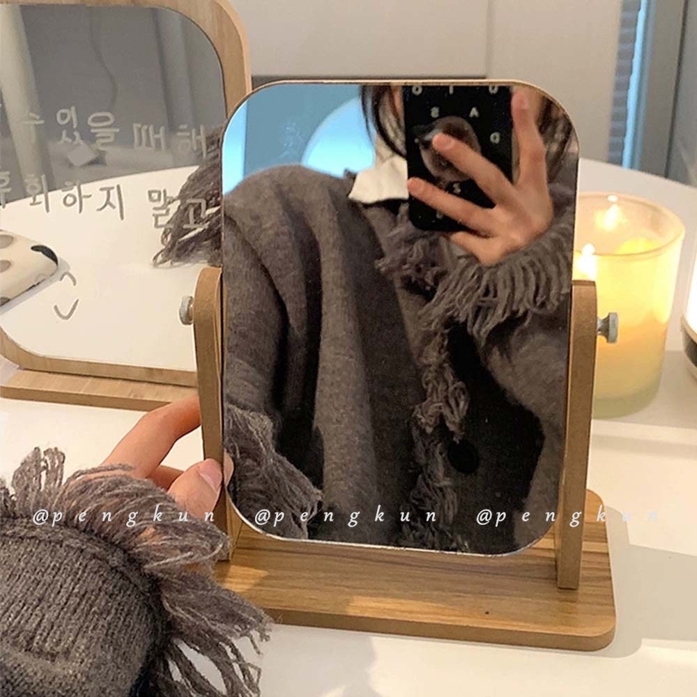 Gương Trang Điểm Để Bàn Bằng Gỗ Có Thể Điều Chỉnh Góc Độ Họa Tiết graffiti