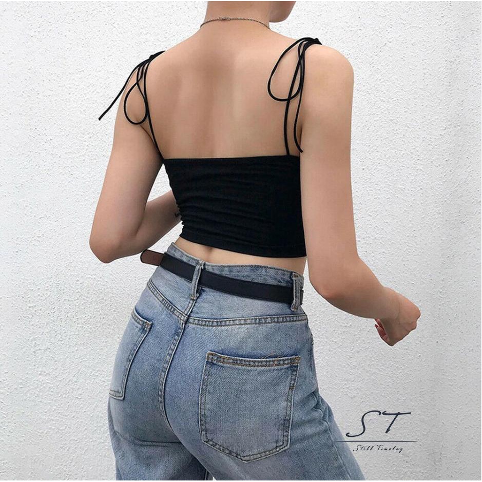 Áo Croptop Không Tay Dáng Ôm Gợi Cảm Cho Nữ
