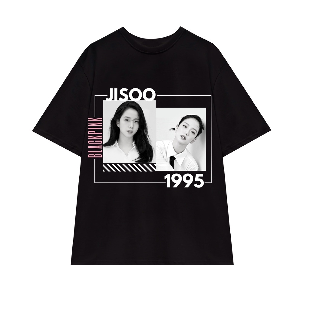 BLACKPINK Áo Thun Unisex Form Rộng In Hình BLACKPINK 4 THÀNH VIÊN