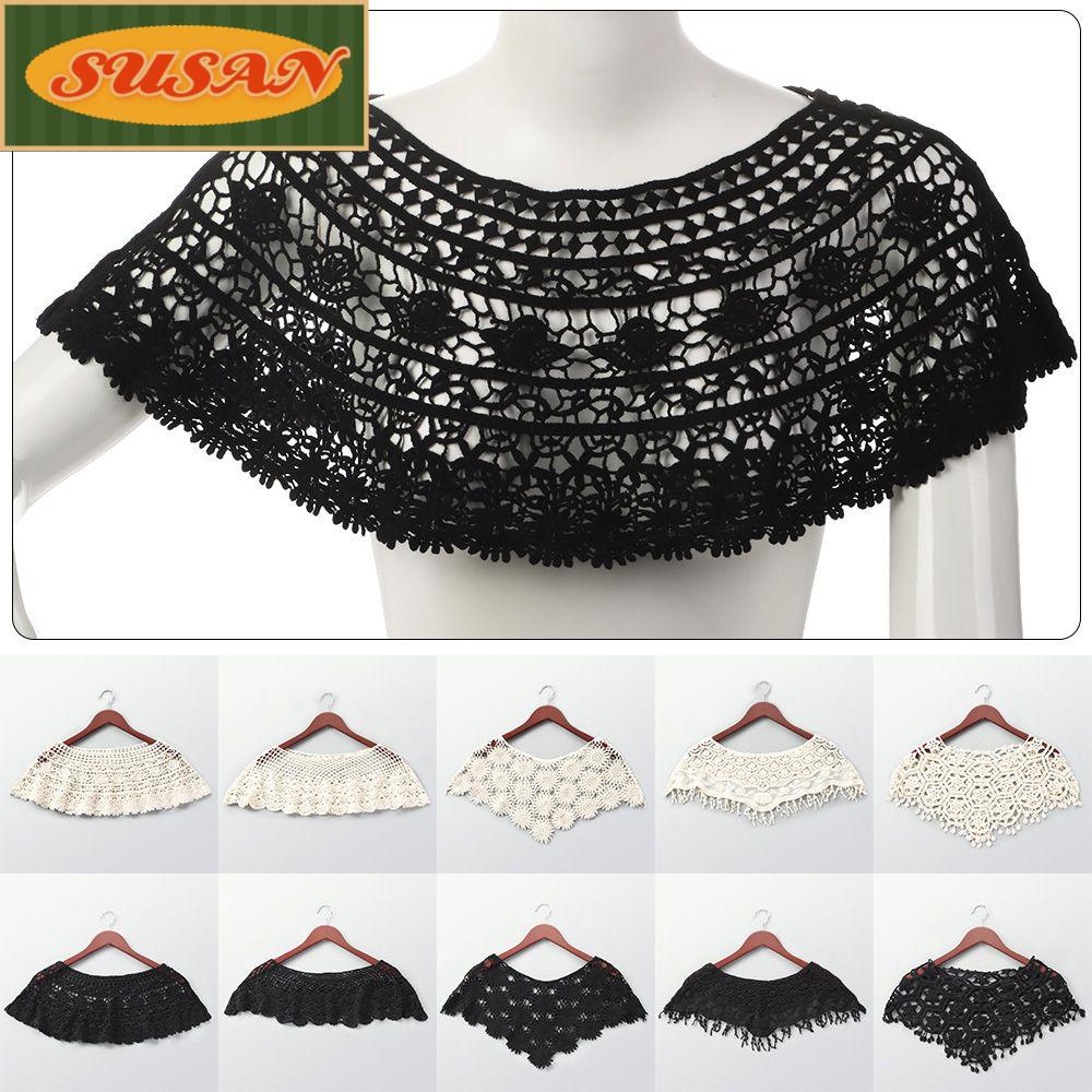 Áo Choàng Poncho Đan Móc Phối Tua Rua Phong Cách Vintage
