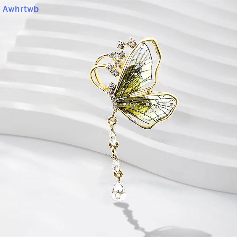 Trâm Cài Áo Hình Bướm Đính Đá Tua Rua Dễ Phối Đồ Thời Trang Mới