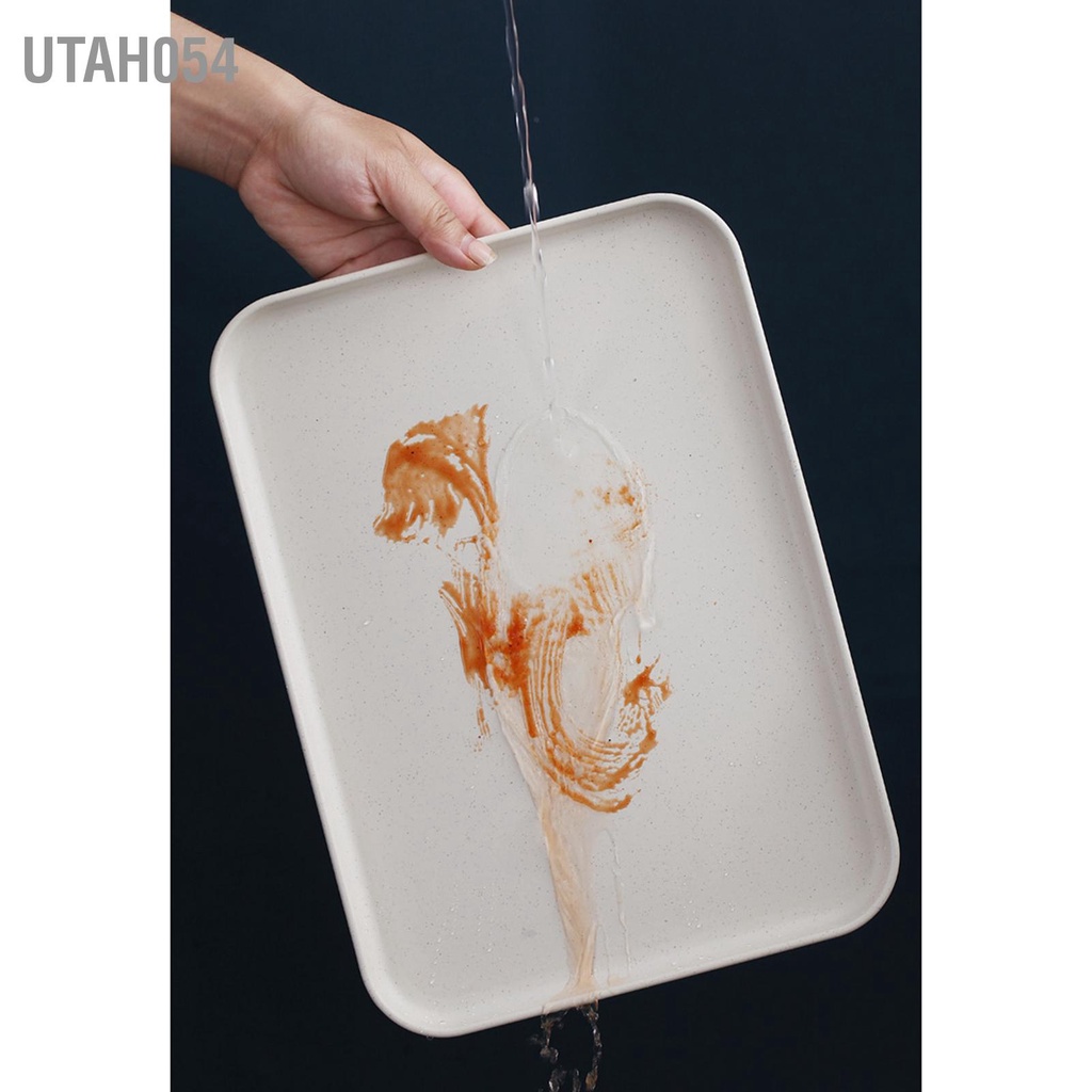 Utah054 Bếp Phục Vụ Khay Ống Hút Lúa Mì Hình Chữ Nhật Phong Cách Bắc Âu Cupcake Trái Cây Ăn Nhẹ Trà Cho Văn Phòng Nhà Hàng