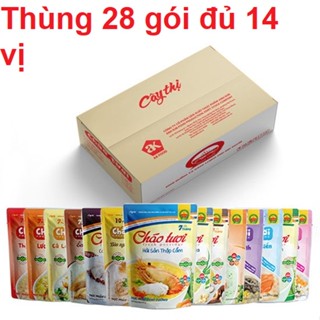 Thùng 28 Gói 14 Vị Cháo Tươi Thương hiệu Cây Thị mở túi ăn liền