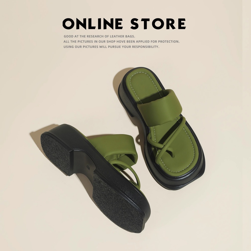 Duoya Tóc Thẳng ~ [Hàng Có Sẵn] [Siêu Trắng] Sandal Đế Dày Thời Trang Mùa Hè Giản Dị Dễ Phối Đồ Cho Nữ