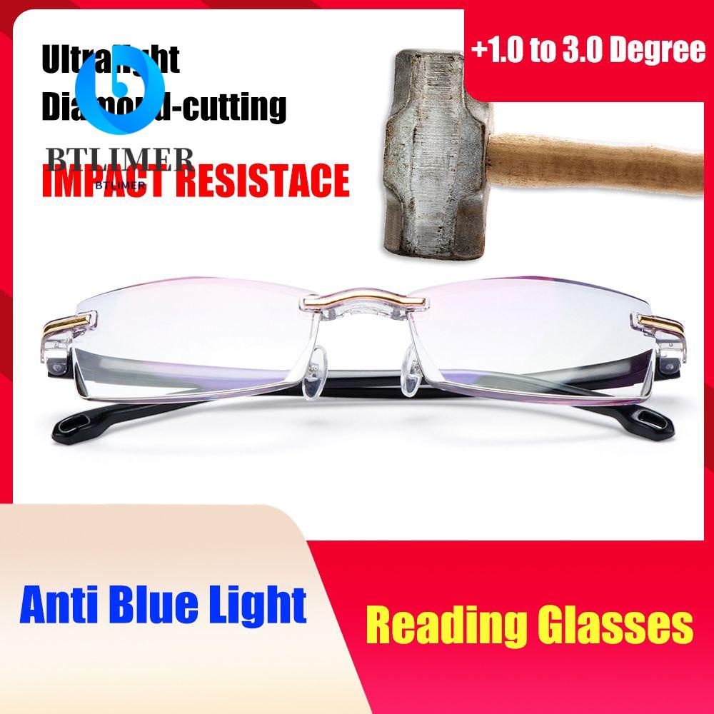 Btlimer Kính Đọc Sách Không Gọng Unisex Cắt Máy Tính Chơi Game Presbyopia