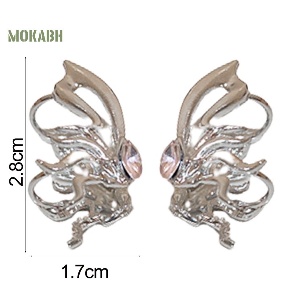 [Mới] 1 Cặp Khuyên Kẹp Vành Tai Không Xỏ Lỗ Hình Bướm Phong Cách Punk