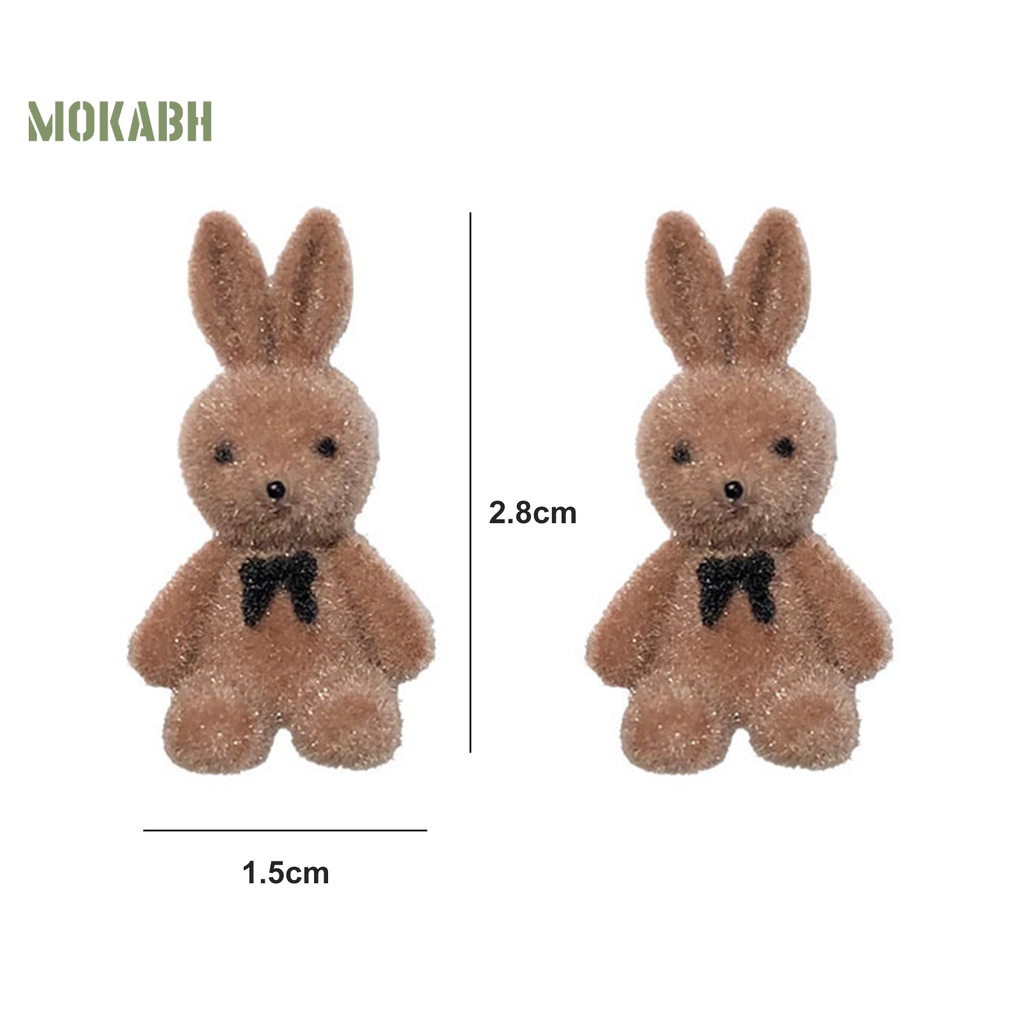 [Mới] 1 Cặp Bông Tai Thỏ Nhung Ấm Áp Thanh Lịch Thời Trang Mùa Đông