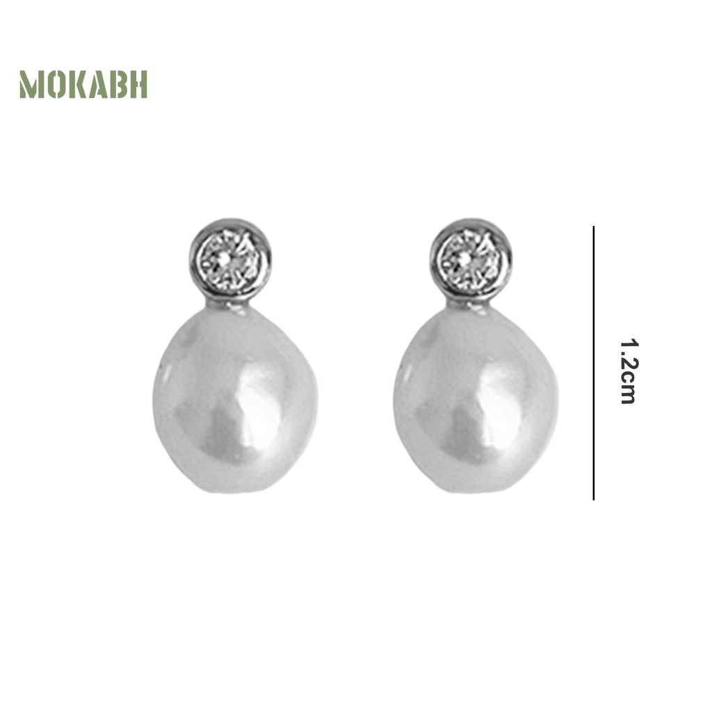 1 Đôi Bông Tai Hình Học Đính Pha Lê Giả Bóng Cao Không Phai Màu Sang Trọng