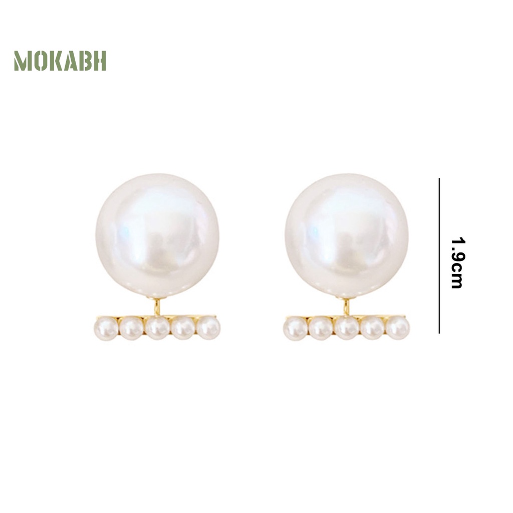 1 Đôi Bông Tai Đính Ngọc Trai Giả Phong Cách Pháp Thanh Lịch Dành Cho Nữ