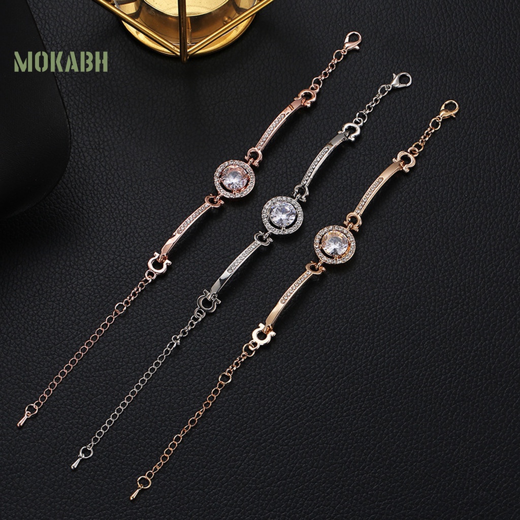 [Mới] Vòng Tay Đính Đá Lấp Lánh Có Khóa Tôm Hùm Điều Chỉnh Được Bằng Hợp Kim Cho Nữ