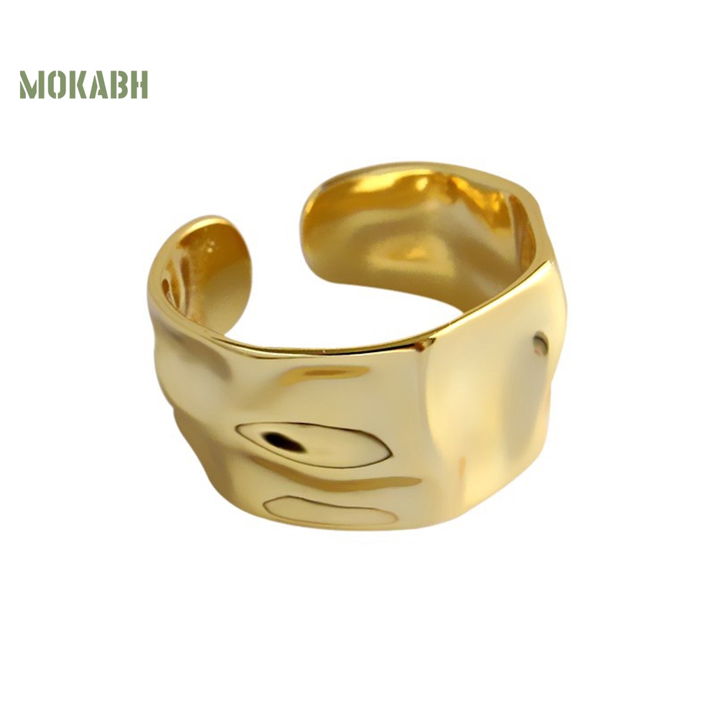 Nhẫn Hở Gợn Sóng Màu Trơn Tùy Chỉnh Thời Trang Cho Nữ