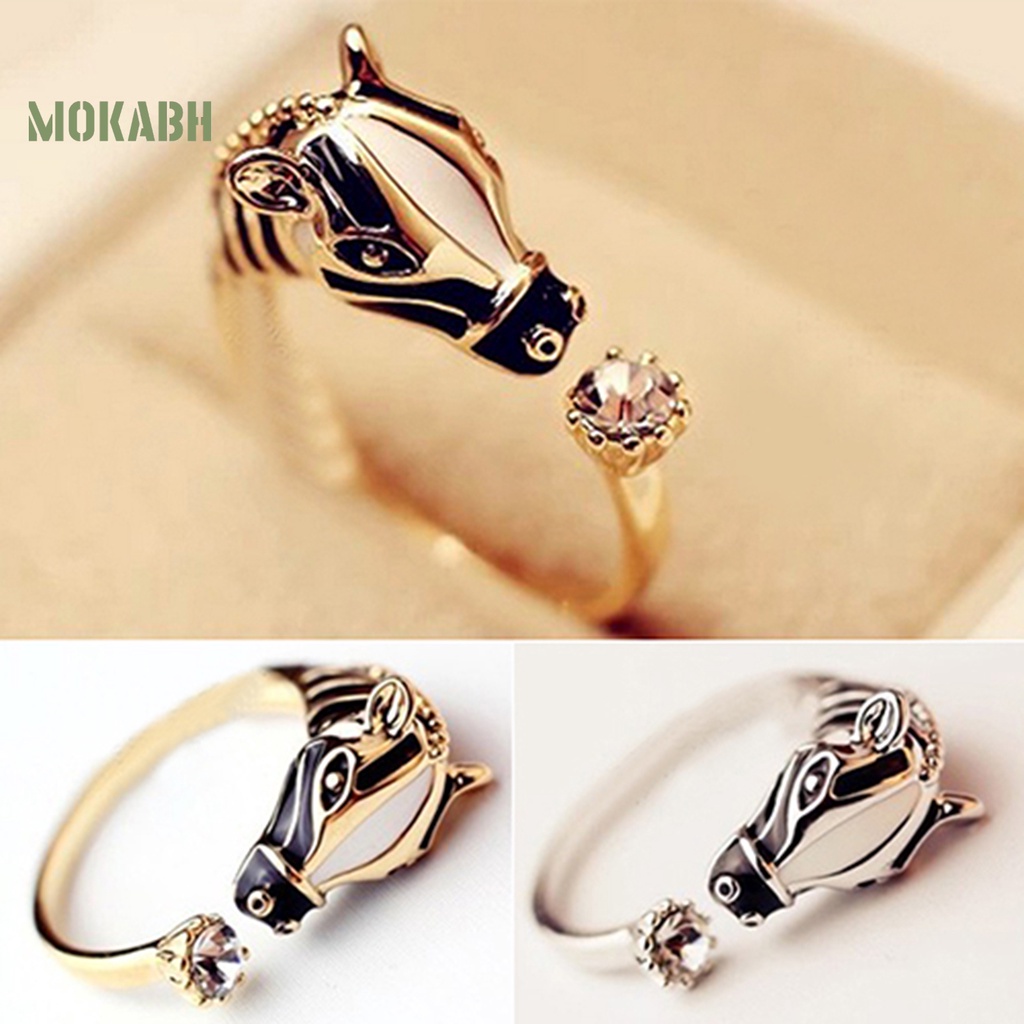 Nhẫn Hình Đầu Ngựa Đính Đá Thời Trang Dành Cho Nữ
