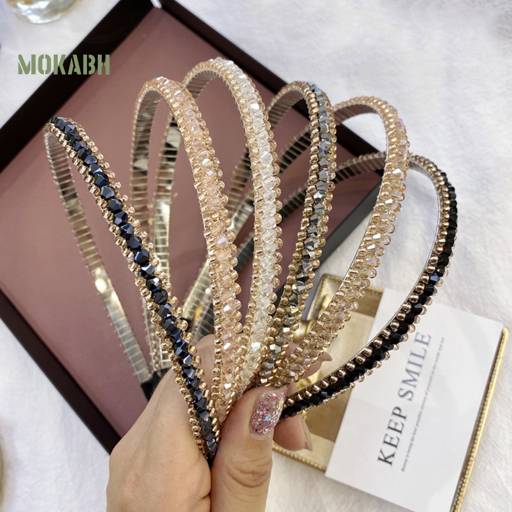 Băng Đô Cài Tóc Đính Hạt Pha Lê Giả Lấp Lánh Sành Điệu Cho Nữ