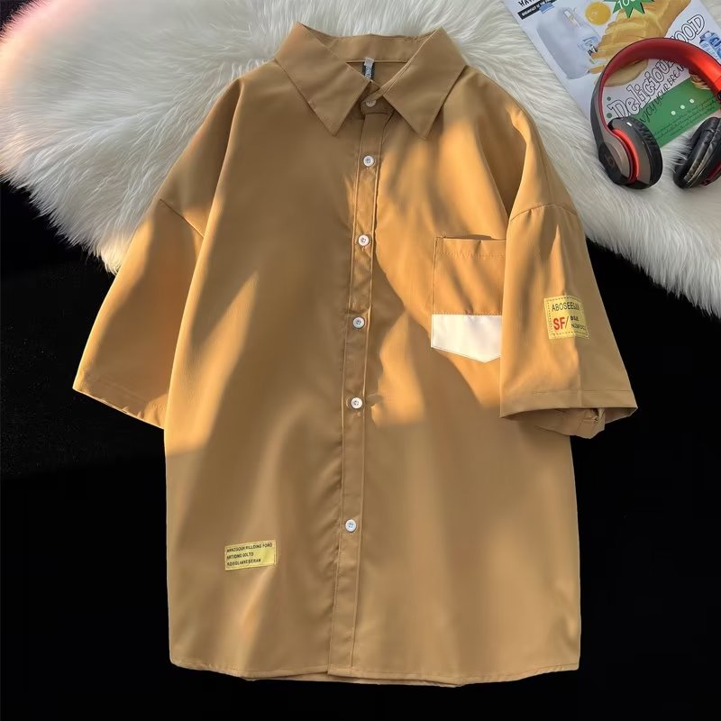 Áo Sơ Mi Tay Ngắn Phong Cách Hong Kong Thời Trang Mùa Hè Cho Nam